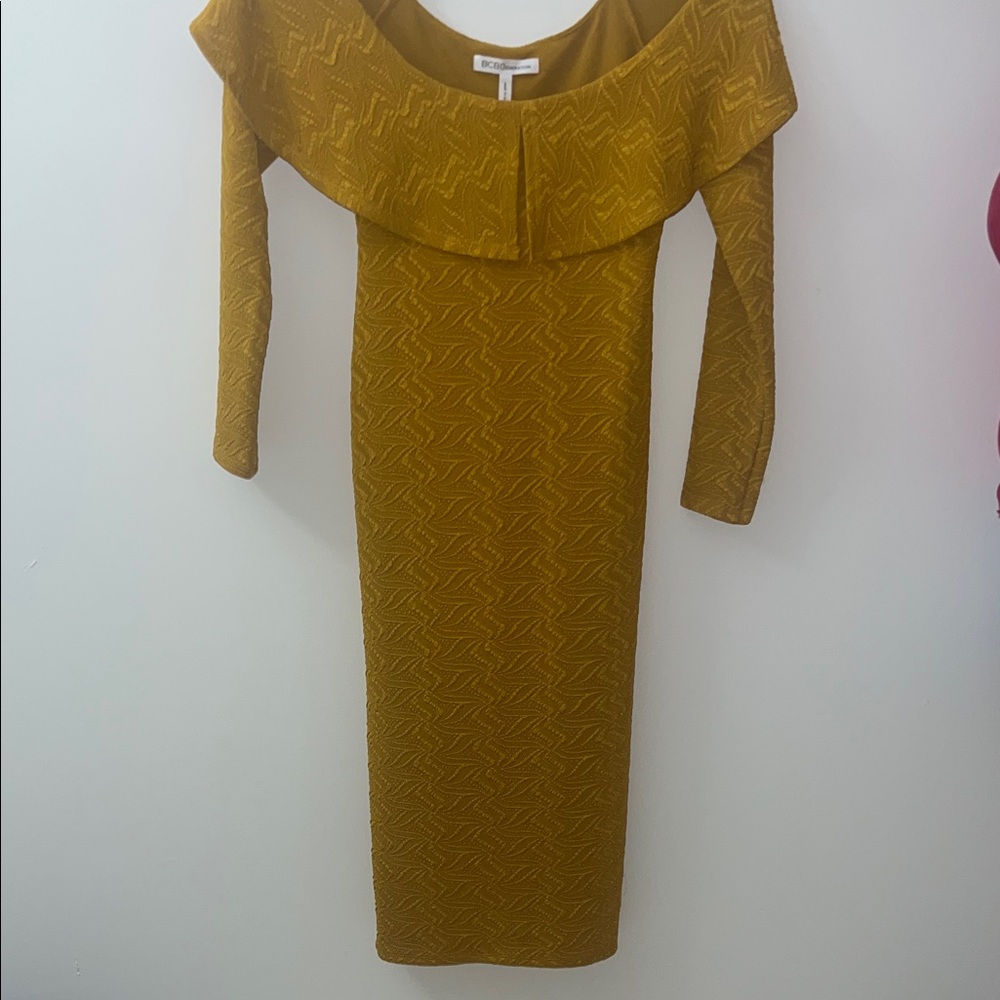 BCBGeneration Mustard Long Sleeve Dress